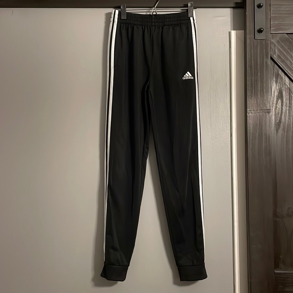 Youth Adidas pants. Jogger style. Size youth Large (14/16),  3 pairs available.